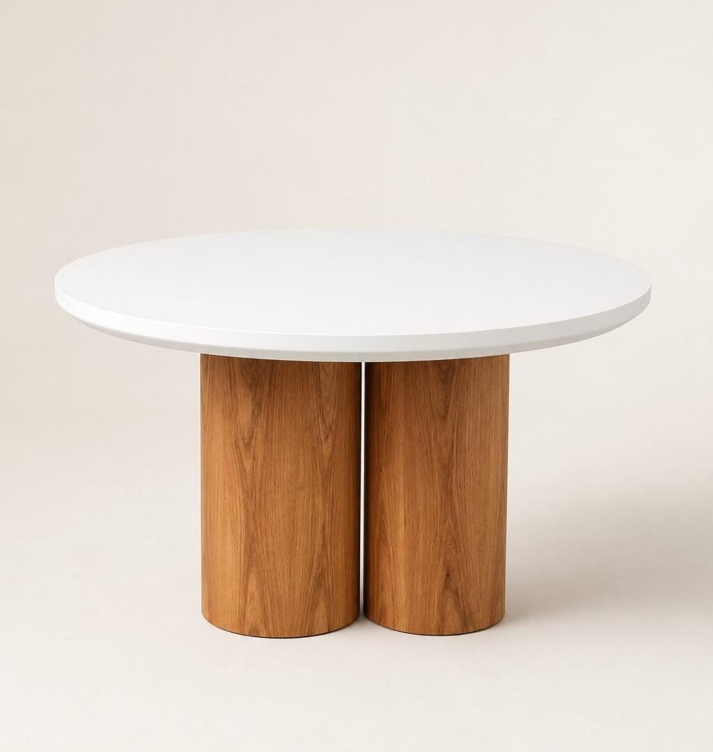 Mesa Ratona Circular — Base Cilíndrica